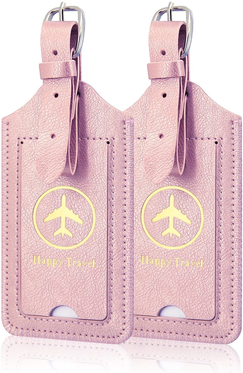 20 cute travel accessories for women all under €25 rose gold leather luggage tags